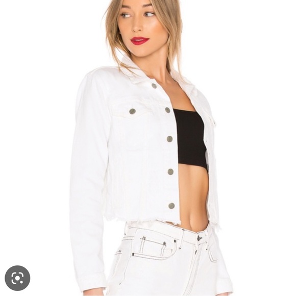 GRLFRND white cropped fitted denim jacket - Picture 2 of 5